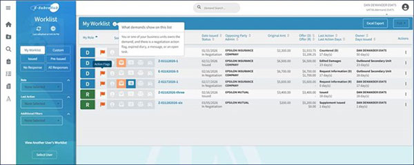Screenshot of My Worklist